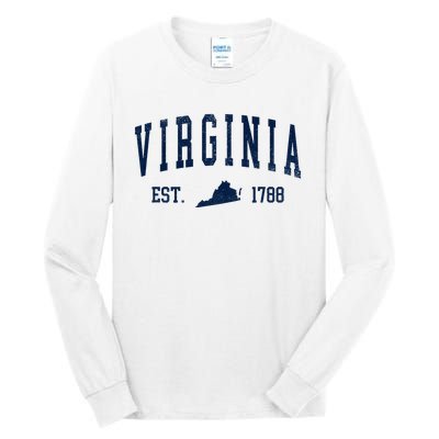 Virginia Map 1788 Vintage Souvenirs Virginia Tall Long Sleeve T-Shirt