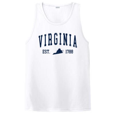 Virginia Map 1788 Vintage Souvenirs Virginia PosiCharge Competitor Tank