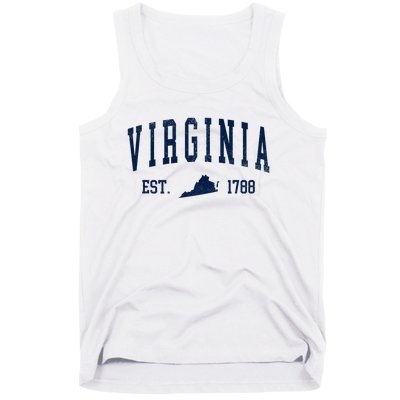 Virginia Map 1788 Vintage Souvenirs Virginia Tank Top