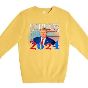 Vote Maxing 2024 Looks Max Funny Premium Crewneck Sweatshirt