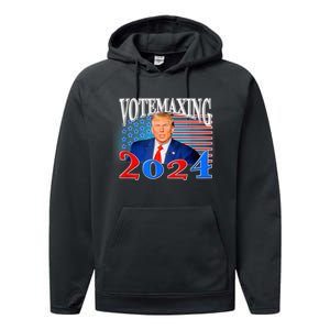 Vote Maxing 2024 Looks Max Funny Performance Fleece Hoodie