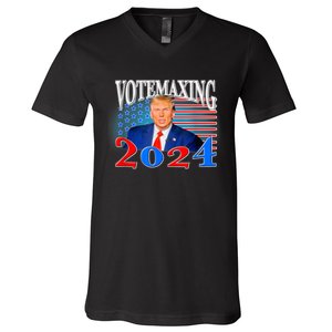 Vote Maxing 2024 Looks Max Funny V-Neck T-Shirt