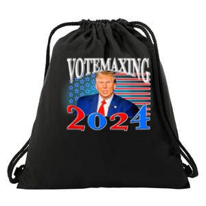 Vote Maxing 2024 Looks Max Funny Drawstring Bag