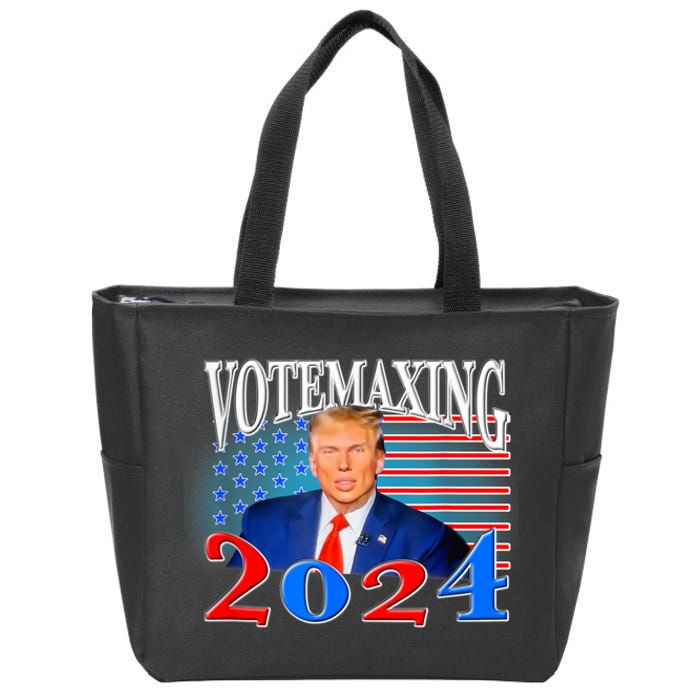 Vote Maxing 2024 Looks Max Funny Zip Tote Bag