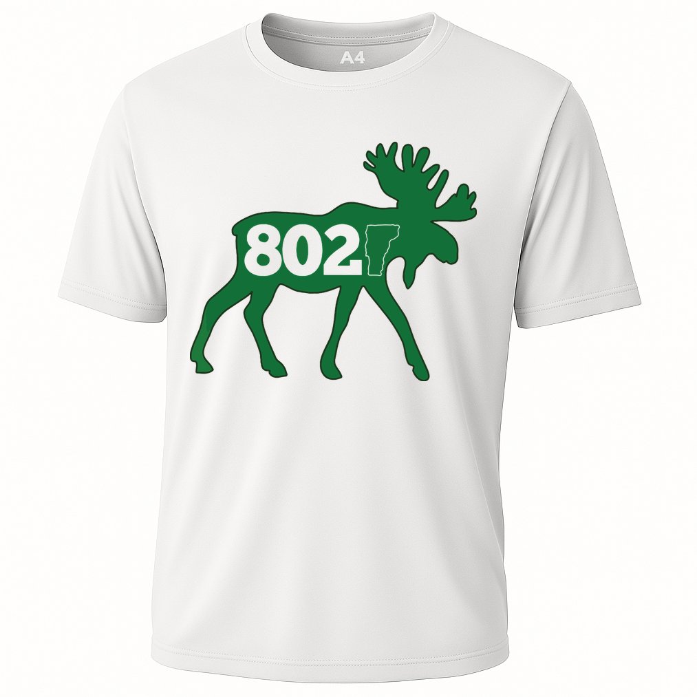 Vermont Moose 802 Vermont Green Mountain State Cooling Performance Crew T-Shirt