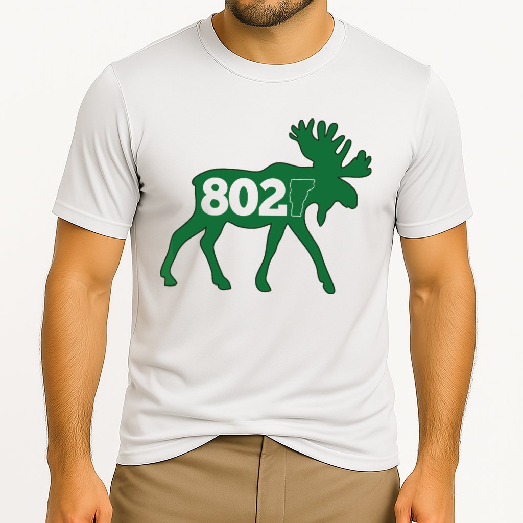 Vermont Moose 802 Vermont Green Mountain State Cooling Performance Crew T-Shirt