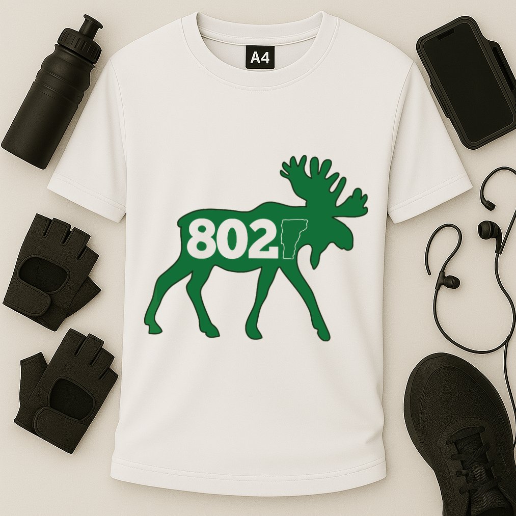 Vermont Moose 802 Vermont Green Mountain State Cooling Performance Crew T-Shirt