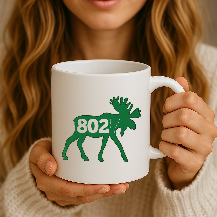 Vermont Moose 802 Vermont Green Mountain State Mug