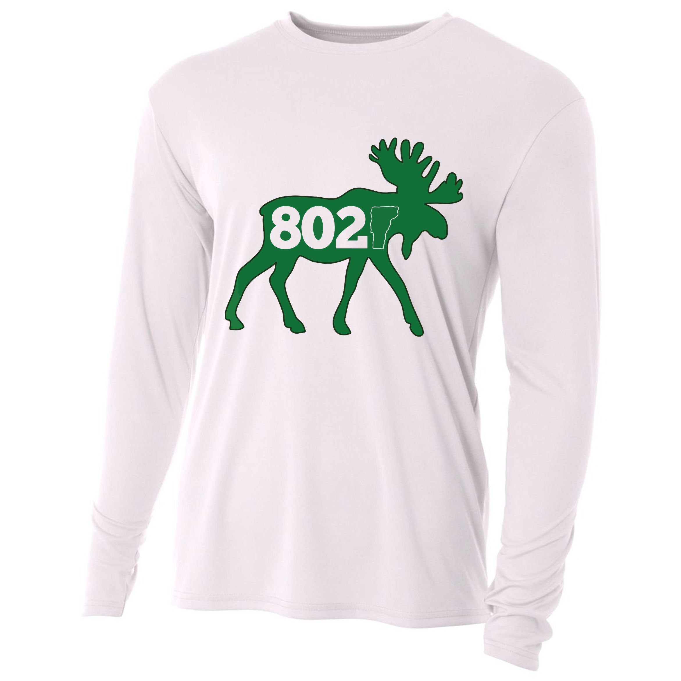 Vermont Moose 802 Vermont Green Mountain State Cooling Performance Long Sleeve Crew