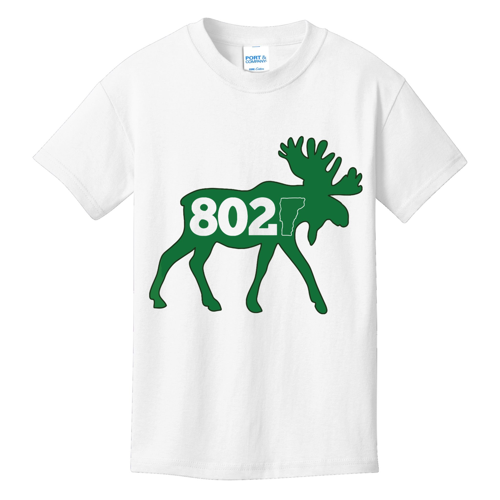 Vermont Moose 802 Vermont Green Mountain State Kids T-Shirt