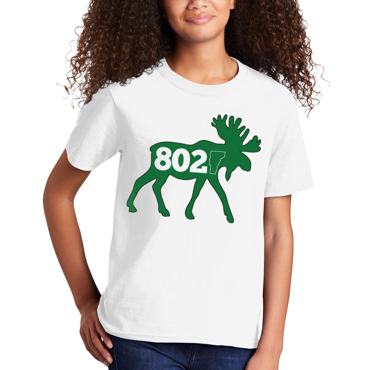 Vermont Moose 802 Vermont Green Mountain State Kids T-Shirt