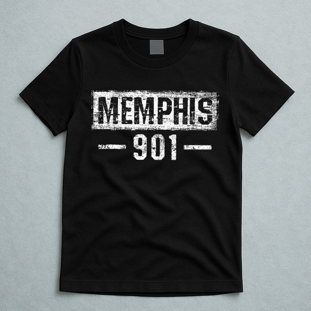 Vintage Memphis 901 Area Code Tennessee T-Shirt