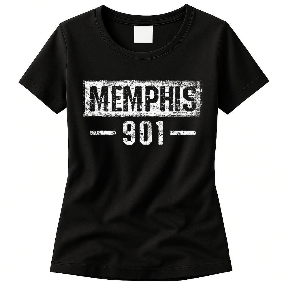 Vintage Memphis 901 Area Code Tennessee Womens T-Shirt