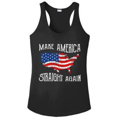 Vintage Make America Straight Again Groovy Ladies PosiCharge Competitor Racerback Tank