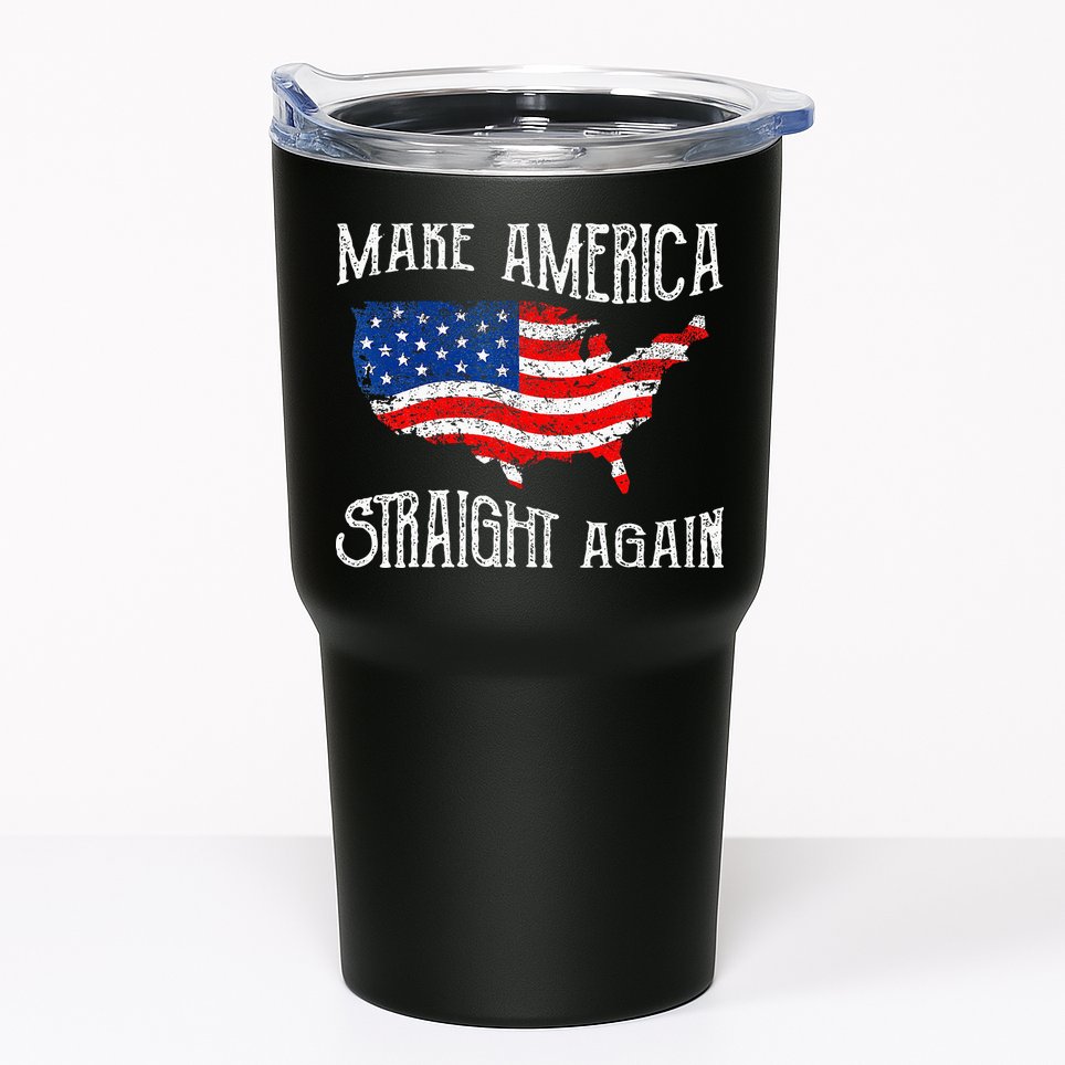 Vintage Make America Straight Again Groovy Tumbler