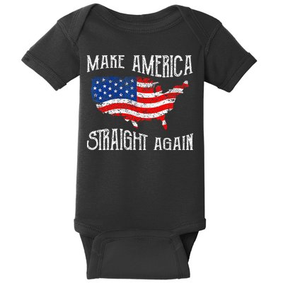 Vintage Make America Straight Again Groovy Baby Bodysuit