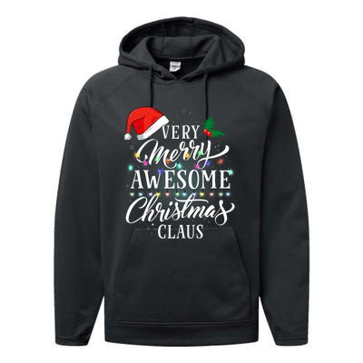 Very Merry Awesome Christmas Claus Pajamas Performance Fleece Hoodie