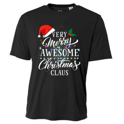 Very Merry Awesome Christmas Claus Pajamas Cooling Performance Crew T-Shirt