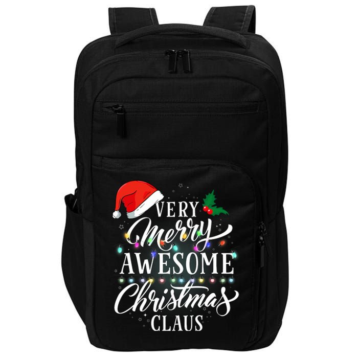 Very Merry Awesome Christmas Claus Pajamas Impact Tech Backpack