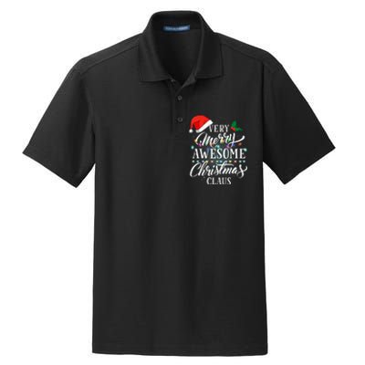 Very Merry Awesome Christmas Claus Pajamas Dry Zone Grid Polo