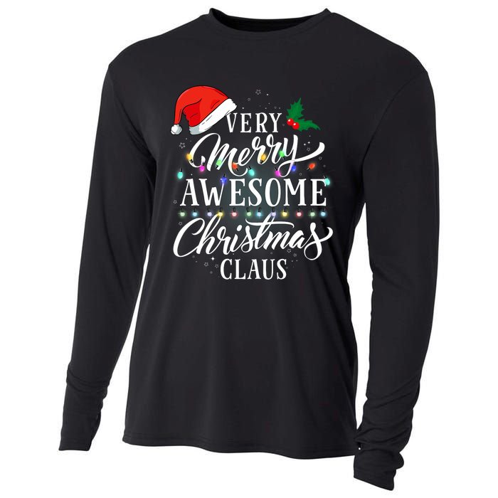 Very Merry Awesome Christmas Claus Pajamas Cooling Performance Long Sleeve Crew