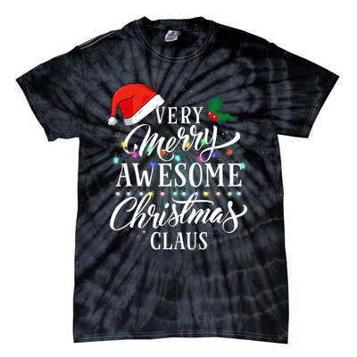 Very Merry Awesome Christmas Claus Pajamas Tie-Dye T-Shirt