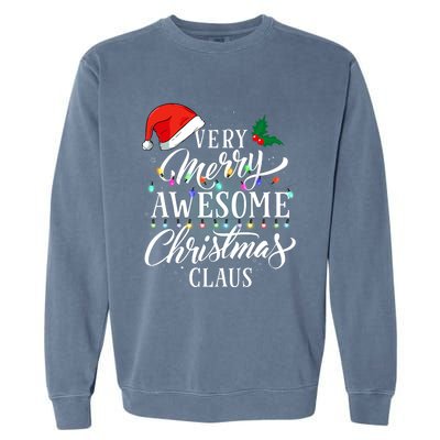 Very Merry Awesome Christmas Claus Pajamas Garment-Dyed Sweatshirt