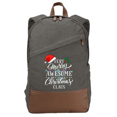 Very Merry Awesome Christmas Claus Pajamas Cotton Canvas Backpack