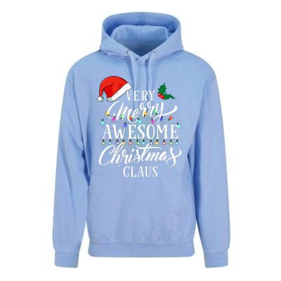 Very Merry Awesome Christmas Claus Pajamas Unisex Surf Hoodie