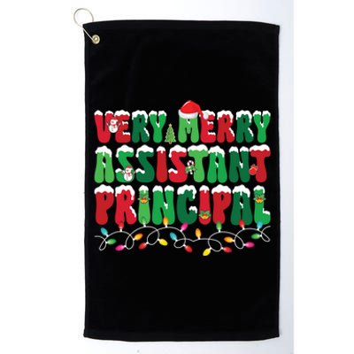 Very Merry Assistant Principal Xmas Lights Snow Christmas Gift Platinum Collection Golf Towel