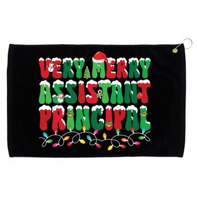 Very Merry Assistant Principal Xmas Lights Snow Christmas Gift Grommeted Golf Towel