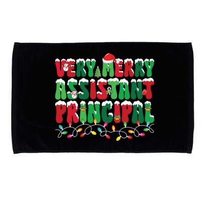 Very Merry Assistant Principal Xmas Lights Snow Christmas Gift Microfiber Hand Towel