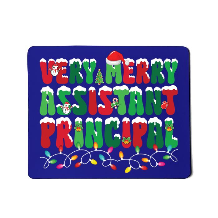 Very Merry Assistant Principal Xmas Lights Snow Christmas Gift Mousepad