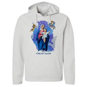 Virgin Mary Angel Religious Gift Art Performance Fleece Hoodie