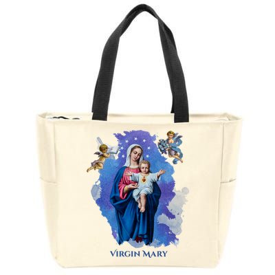 Virgin Mary Angel Religious Gift Art Zip Tote Bag