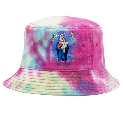 Virgin Mary Angel Religious Gift Art Tie-Dyed Bucket Hat