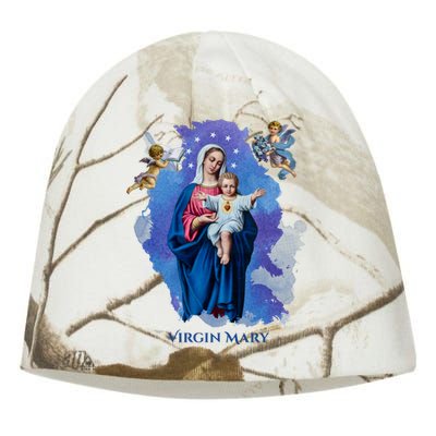 Virgin Mary Angel Religious Gift Art Kati - Camo Knit Beanie