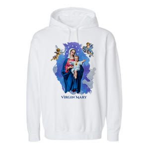 Virgin Mary Angel Religious Gift Art Garment-Dyed Fleece Hoodie