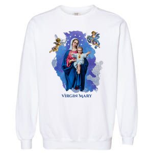 Virgin Mary Angel Religious Gift Art Garment-Dyed Sweatshirt