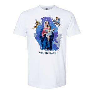 Virgin Mary Angel Religious Gift Art Softstyle CVC T-Shirt