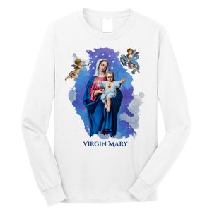 Virgin Mary Angel Religious Gift Art Long Sleeve Shirt