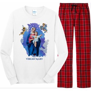 Virgin Mary Angel Religious Gift Art Long Sleeve Pajama Set