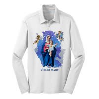 Virgin Mary Angel Religious Gift Art Silk Touch Performance Long Sleeve Polo