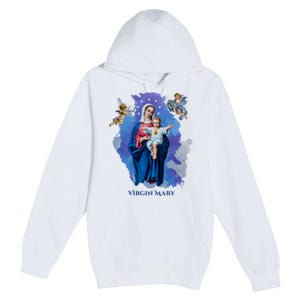 Virgin Mary Angel Religious Gift Art Premium Pullover Hoodie