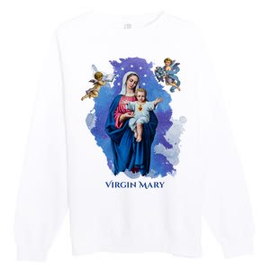 Virgin Mary Angel Religious Gift Art Premium Crewneck Sweatshirt