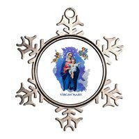 Virgin Mary Angel Religious Gift Art Metallic Star Ornament