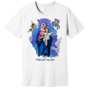 Virgin Mary Angel Religious Gift Art Premium T-Shirt