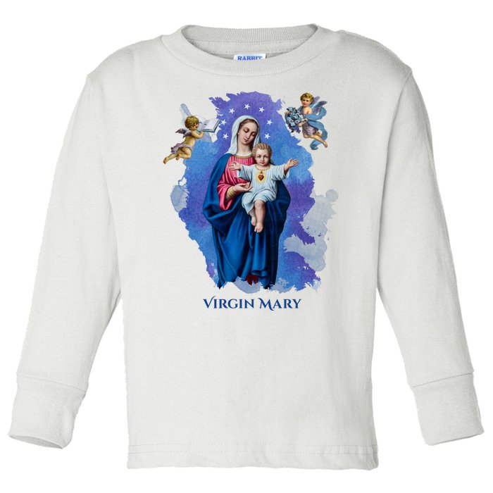 Virgin Mary Angel Religious Gift Art Toddler Long Sleeve Shirt