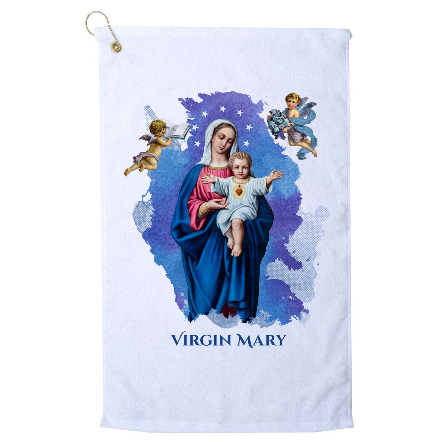 Virgin Mary Angel Religious Gift Art Golf Towel