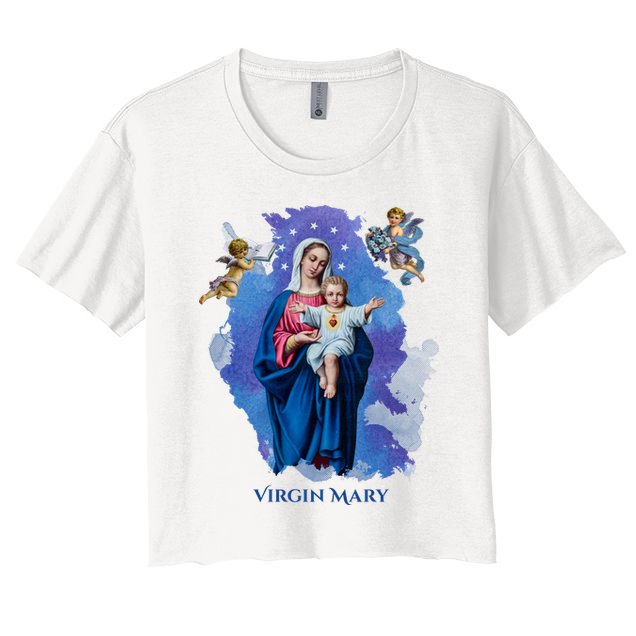 Virgin Mary Angel Religious Gift Art Crop Top